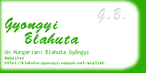 gyongyi blahuta business card